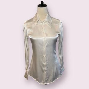 Zara White Satin Blouse